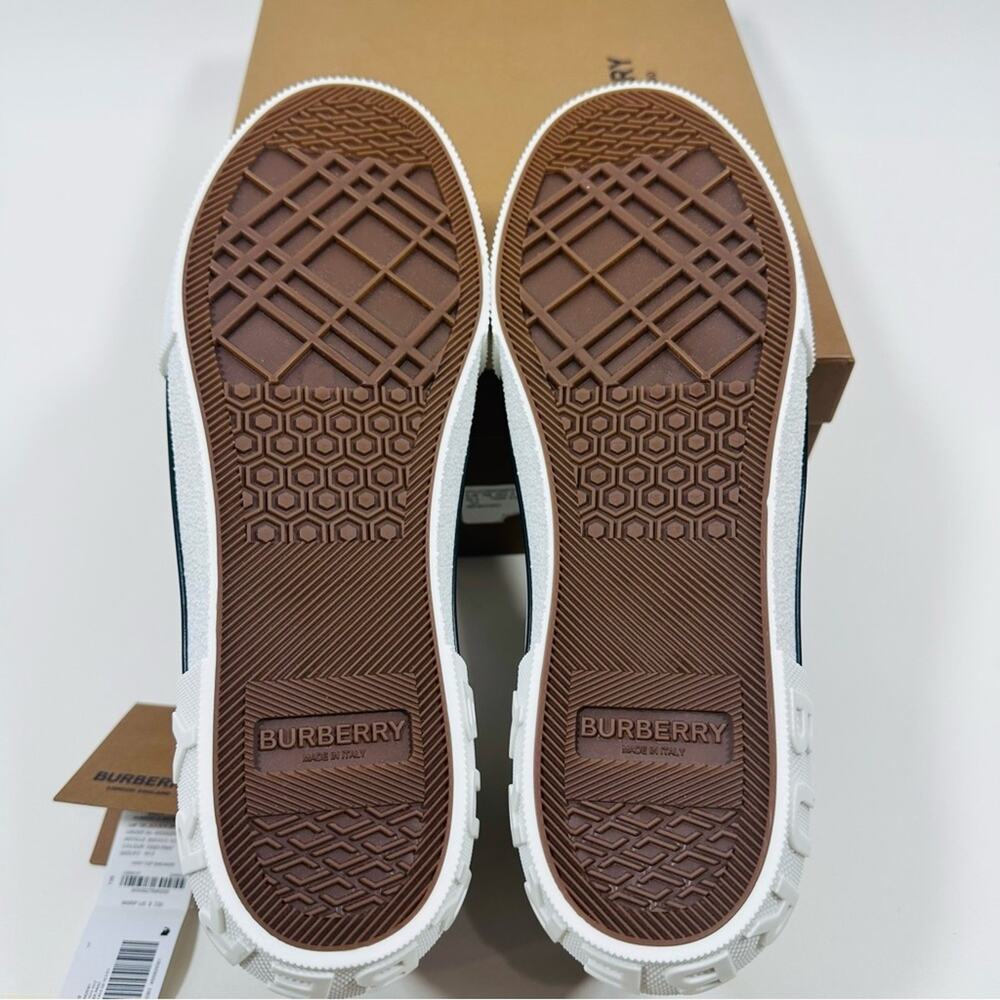Burberry Jack 43.5/US 10.5 High Top Sneaker in Tiger Print Orange Black NIB $720 - Picture 8 of 10